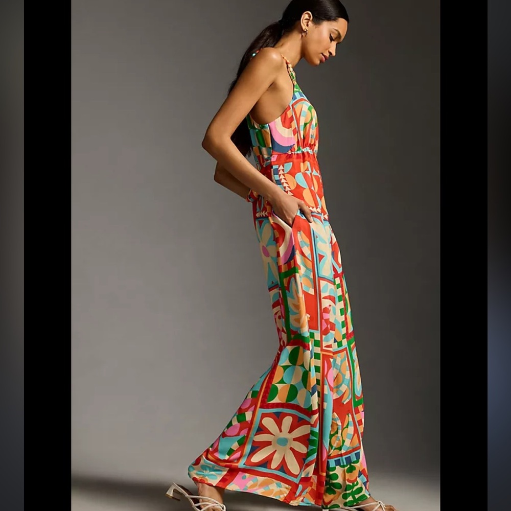 Farm Rio Cutout Halter Jumpsuit - Picture 3 of 9